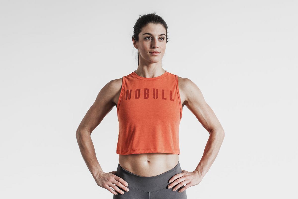 Nobull Muscle Women\'s Tank Tops Orange | Australia (GS1294)